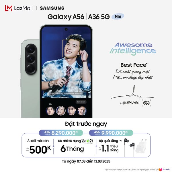 Sắm Galaxy A56 | A36 5G với deal hot đến 500K và bộ quà 1,1tr đặc quyền tại Lazada